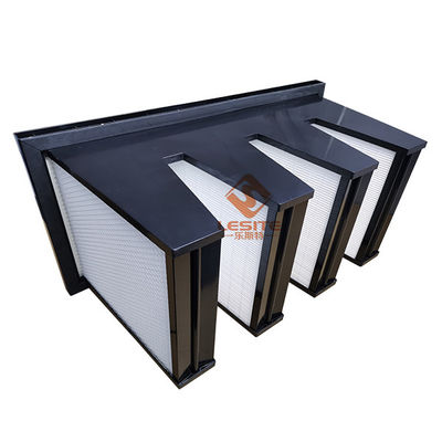 Kapasitas Tinggi V Bank H13 500Pa Filter Udara Efisiensi Tinggi hitam