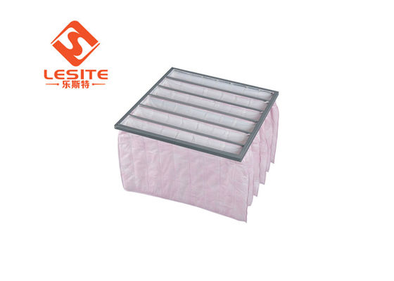 Aluminium Recyclable Washable H14 Pocket Bag Filter Udara Warna Pink