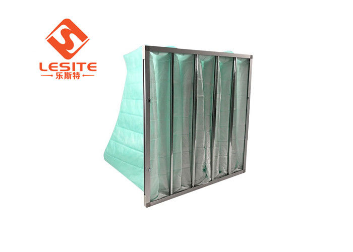 Serat Kaca Resistensi Kecil 21mm H14 Aluminium Bag Filter, Pocket Air Filter
