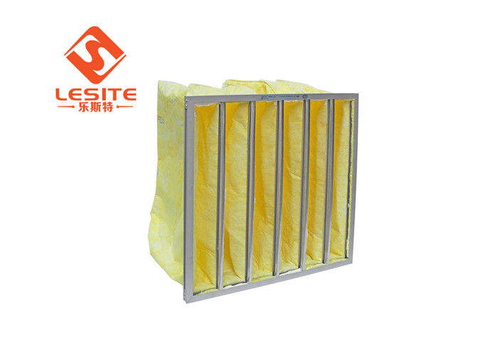 Kapasitas Penahan Debu Besar H13 5μM Filter Tas Aluminium Kuning